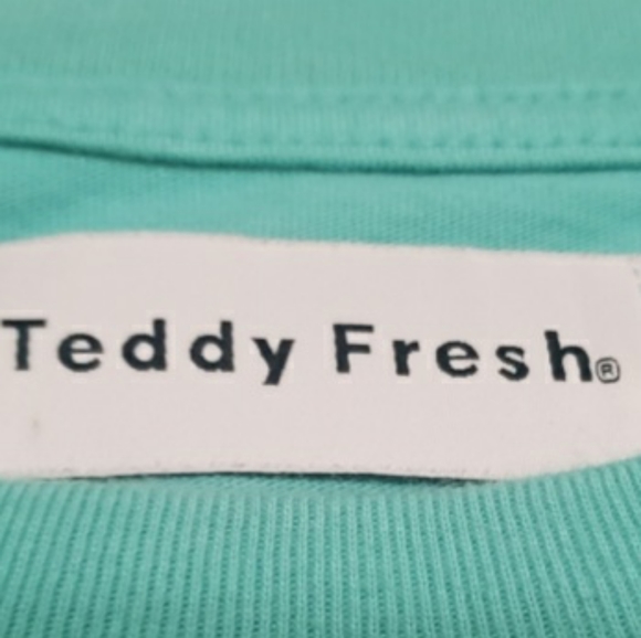 SOLD*****Teddy Fresh T Shirt Mens Medium Teal Short Sleeve Crew Neck M - Picture 4 of 4
